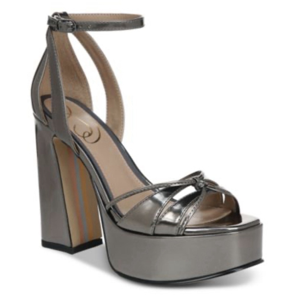 Sam Edelman Kamille platform heels Pewter Metallic Size 10